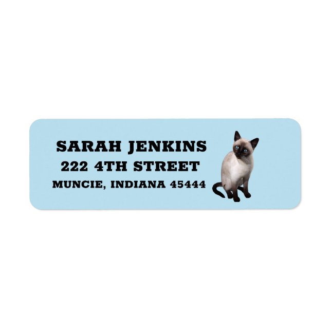 SIAMESE CAT Big Return Address Labels (Front)
