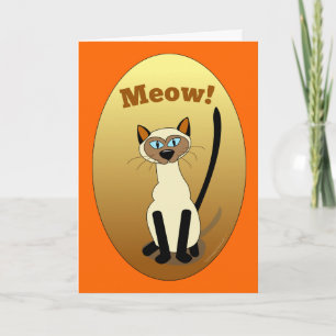 Siamese Cat Birthday Card
