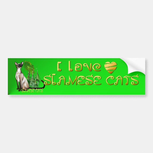 Siamese Cat Bumper Sticker (Front)