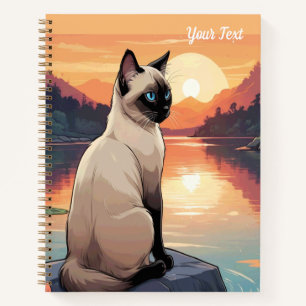 Siamese Cat by Lake Notebook