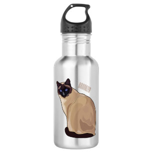 Siamese cat cartoon illustration 532 ml water bottle