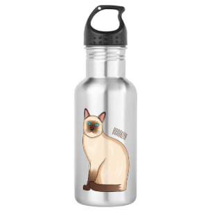 Siamese cat cartoon illustration 532 ml water bottle