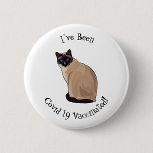Siamese cat cartoon illustration 6 cm round badge