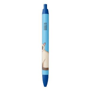 Siamese cat cartoon illustration  black ink pen