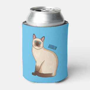 Siamese cat cartoon illustration can cooler