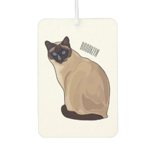Siamese cat cartoon illustration  car air freshener