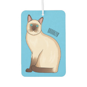 Siamese cat cartoon illustration  car air freshener