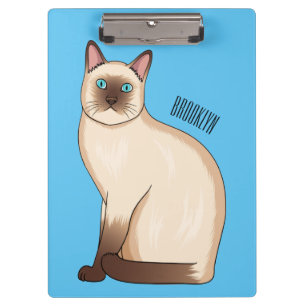 Siamese cat cartoon illustration clipboard