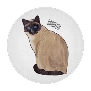 Siamese cat cartoon illustration  cutting board