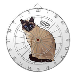 Siamese cat cartoon illustration  dartboard