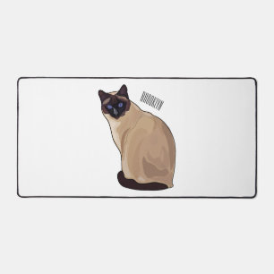 Siamese cat cartoon illustration  desk mat