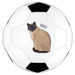 Siamese cat cartoon illustration football