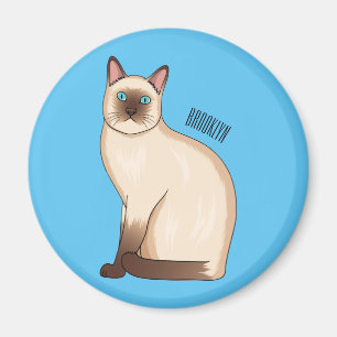 Siamese cat cartoon illustration  magnet