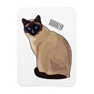 Siamese cat cartoon illustration  magnet