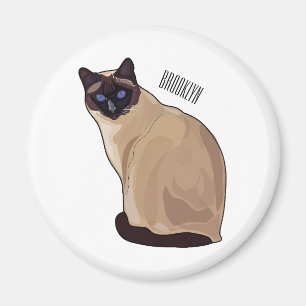 Siamese cat cartoon illustration  magnet