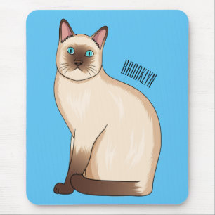 Siamese cat cartoon illustration mouse mat