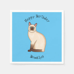 Siamese cat cartoon illustration  napkin