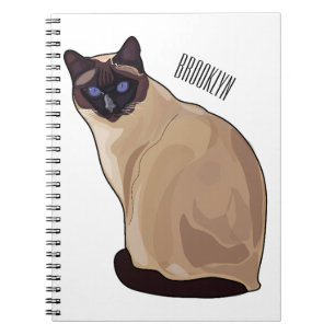 Siamese cat cartoon illustration notebook