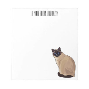 Siamese cat cartoon illustration notepad