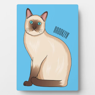 Siamese cat cartoon illustration plaque