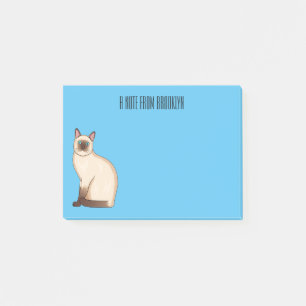 Siamese cat cartoon illustration post-it notes