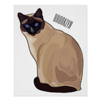 Siamese cat cartoon illustration 