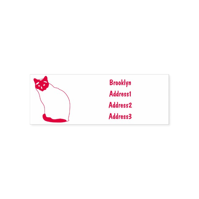 Siamese cat cartoon illustration self-inking stamp (Design)