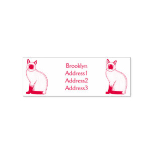 Siamese cat cartoon illustration  self-inking stamp