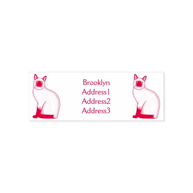 Siamese cat cartoon illustration  self-inking stamp (Design)