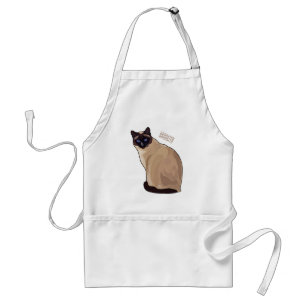 Siamese cat cartoon illustration  standard apron