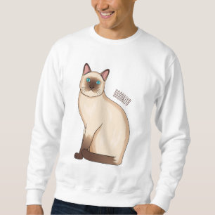 Siamese cat cartoon illustration sweatshirt