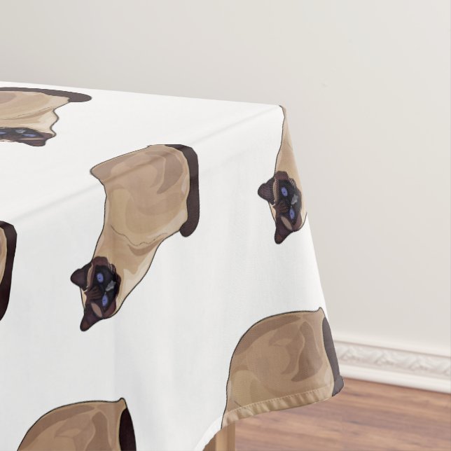 Siamese cat cartoon illustration  tablecloth (In Situ)