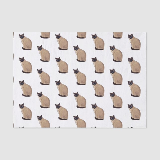 Siamese cat cartoon illustration  tissue paper (Front)