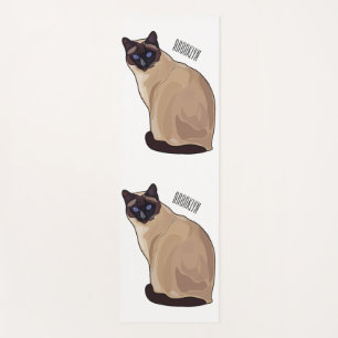 Siamese cat cartoon illustration  yoga mat