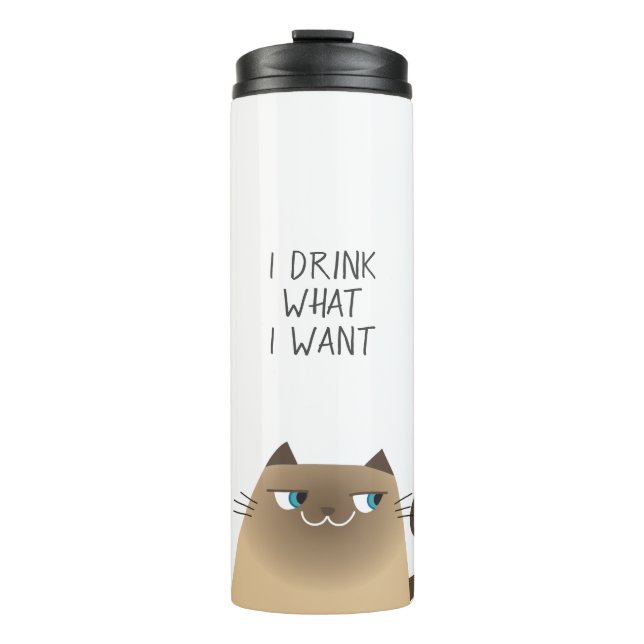 Siamese Cat Cartoon Thermal Tumbler (Front)