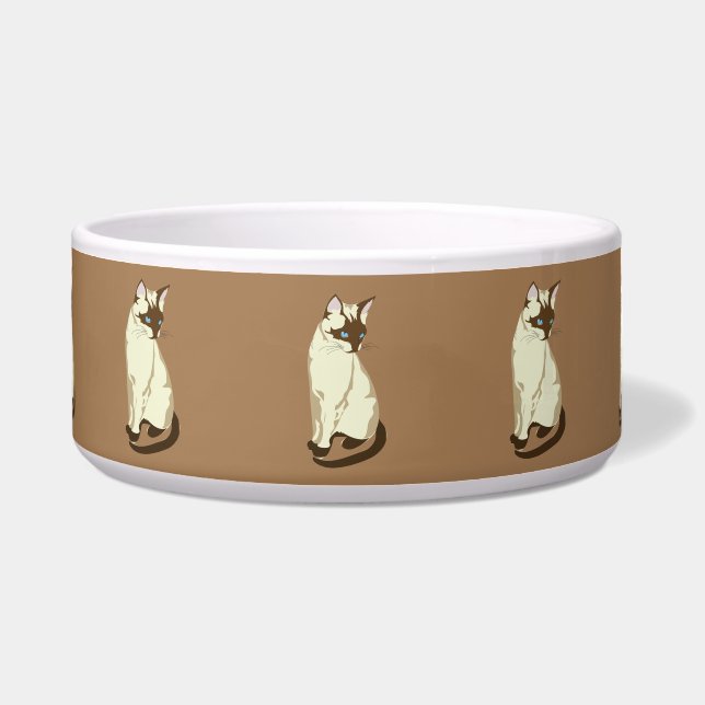 siamese cat cat food bowl  (Front)