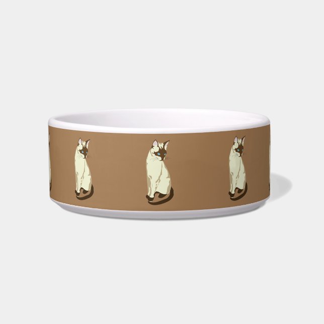 siamese cat cat food bowl  (Front)