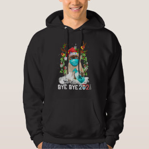 Siamese Cat Christmas Face Mask Bye Bye 2021 Xmas Hoodie