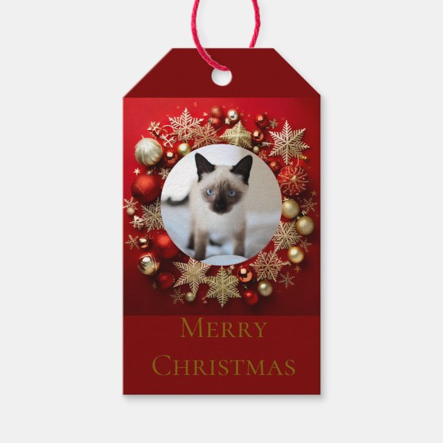 Siamese cat christmas gift tags (Front)
