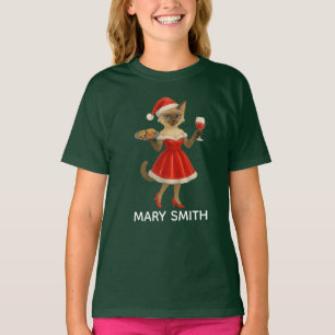 Siamese Cat Christmas Party T-Shirt