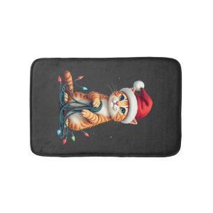 Siamese Cat Christmas V-Neck (1) Bath Mat