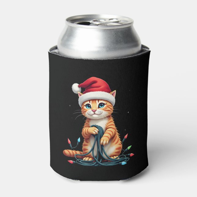 Siamese Cat Christmas V-Neck (1) Can Cooler (Can Front)