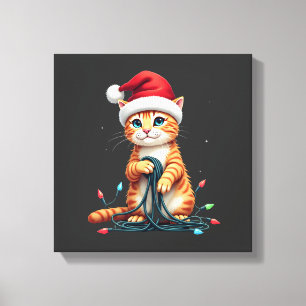 Siamese Cat Christmas V-Neck (1) Canvas Print