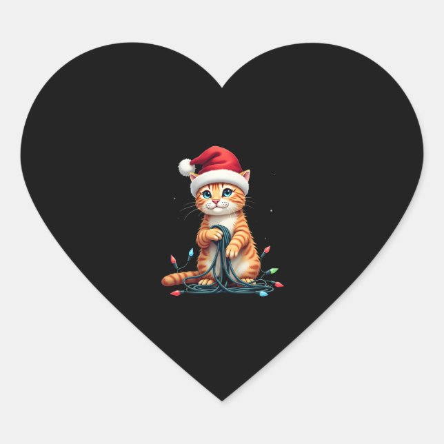Siamese Cat Christmas V-Neck (1) Heart Sticker (Front)