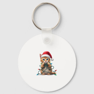 Siamese Cat Christmas V-Neck (1) Key Ring