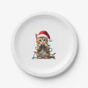 Siamese Cat Christmas V-Neck (1) Paper Plate
