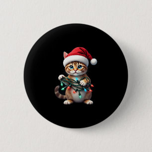 Siamese Cat Christmas V-Neck (2) 6 Cm Round Badge