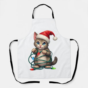 Siamese Cat Christmas V-Neck (2) Apron