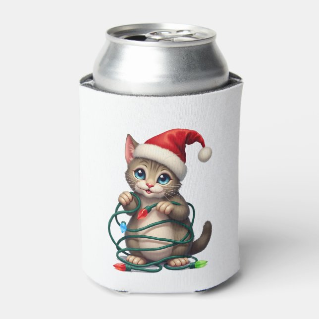Siamese Cat Christmas V-Neck (2) Can Cooler (Can Front)