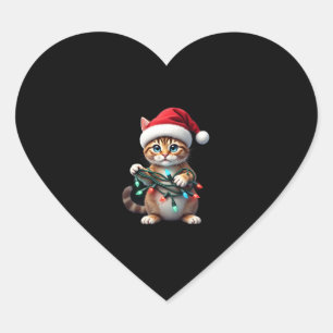 Siamese Cat Christmas V-Neck (2) Heart Sticker